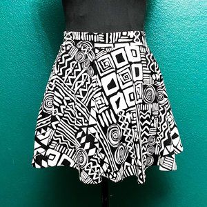 Black and White Skater Skirt